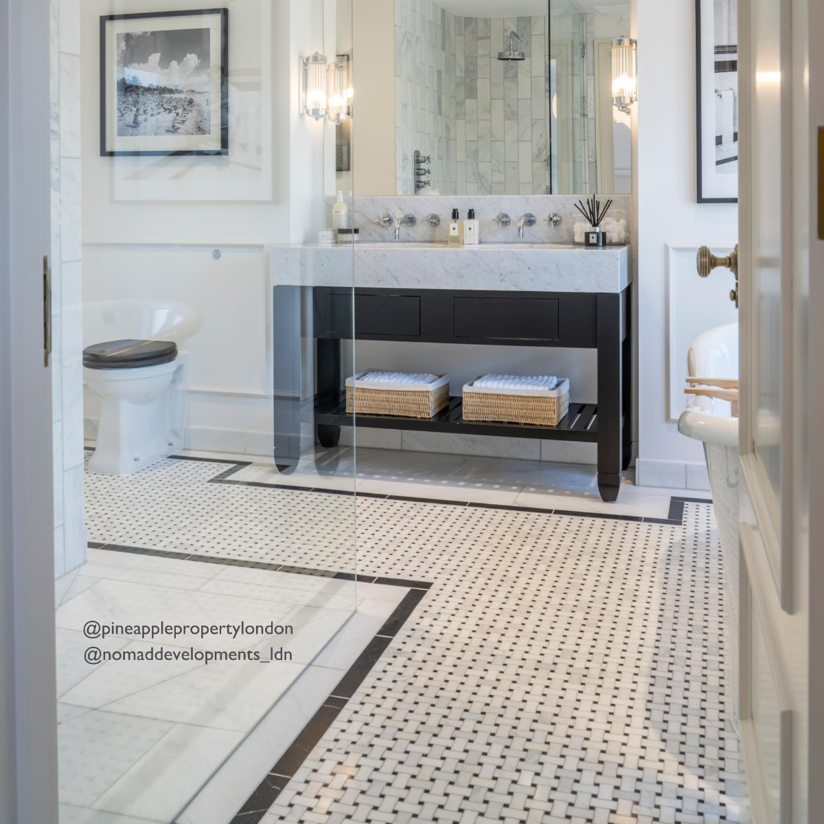 East Hampton Basketweave Marble Mosaic 29.9x29.9cm