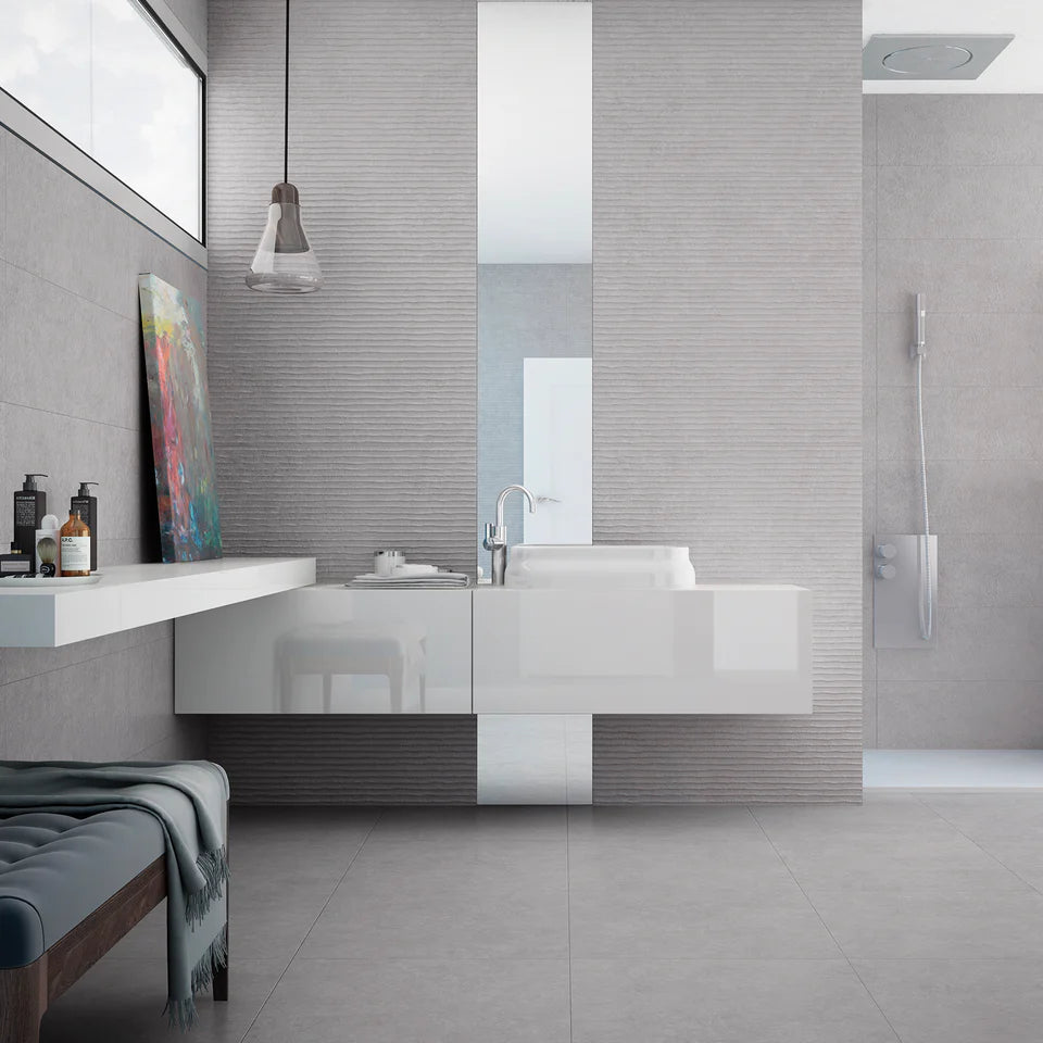 Light Stone Grey Score Wall 30x90cm