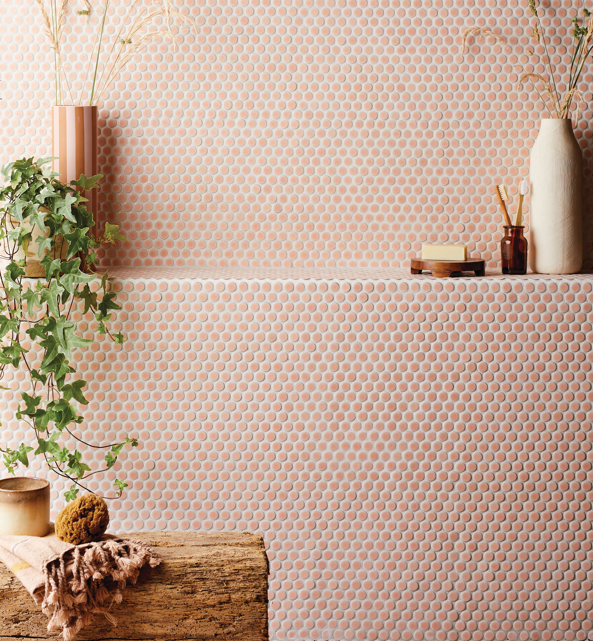 Copenhagen Pink Penny Round Mosaic 29.4x29cm