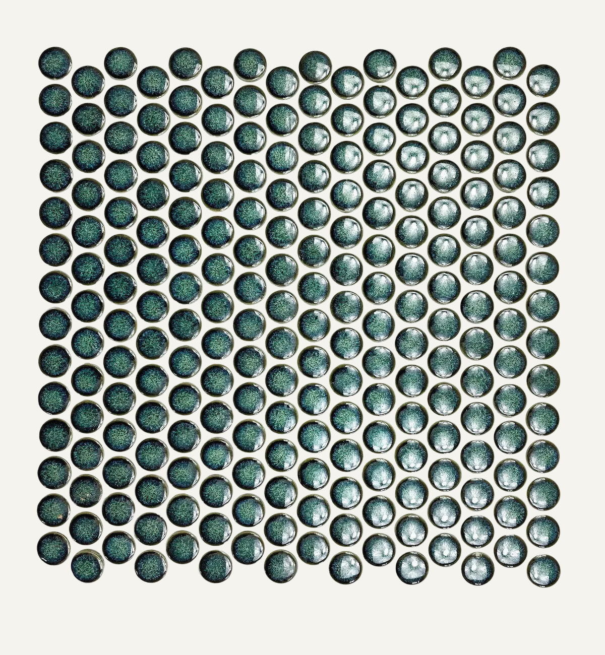 Copenhagen Dark Green Penny Round Mosaic 29.4x29cm