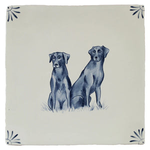 Cotswold Delft Black Labradors 13x13cm