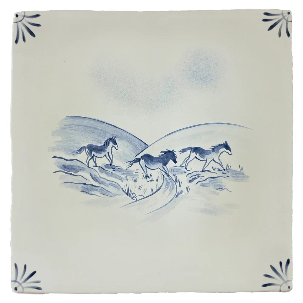 Cotswold Delft Ponies 13x13cm