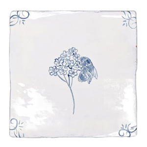 English Delft Charcoal Bee 13x13cm