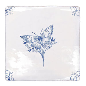 English Delft Butterfly One 13x13cm