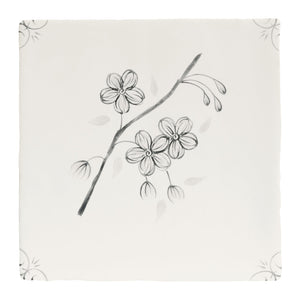 English Delft Charcoal Blossom 13x13cm
