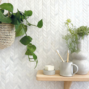 East Hampton Willow Leaf Marble Mosaic 31.7x33cm