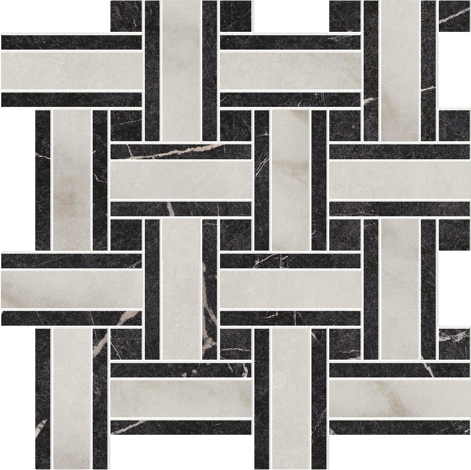 East Village Bianco Basketweave Mosaic 31.5x31.5cm