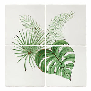 Glass House Boston, Monstera and Fan 26x26cm Panel