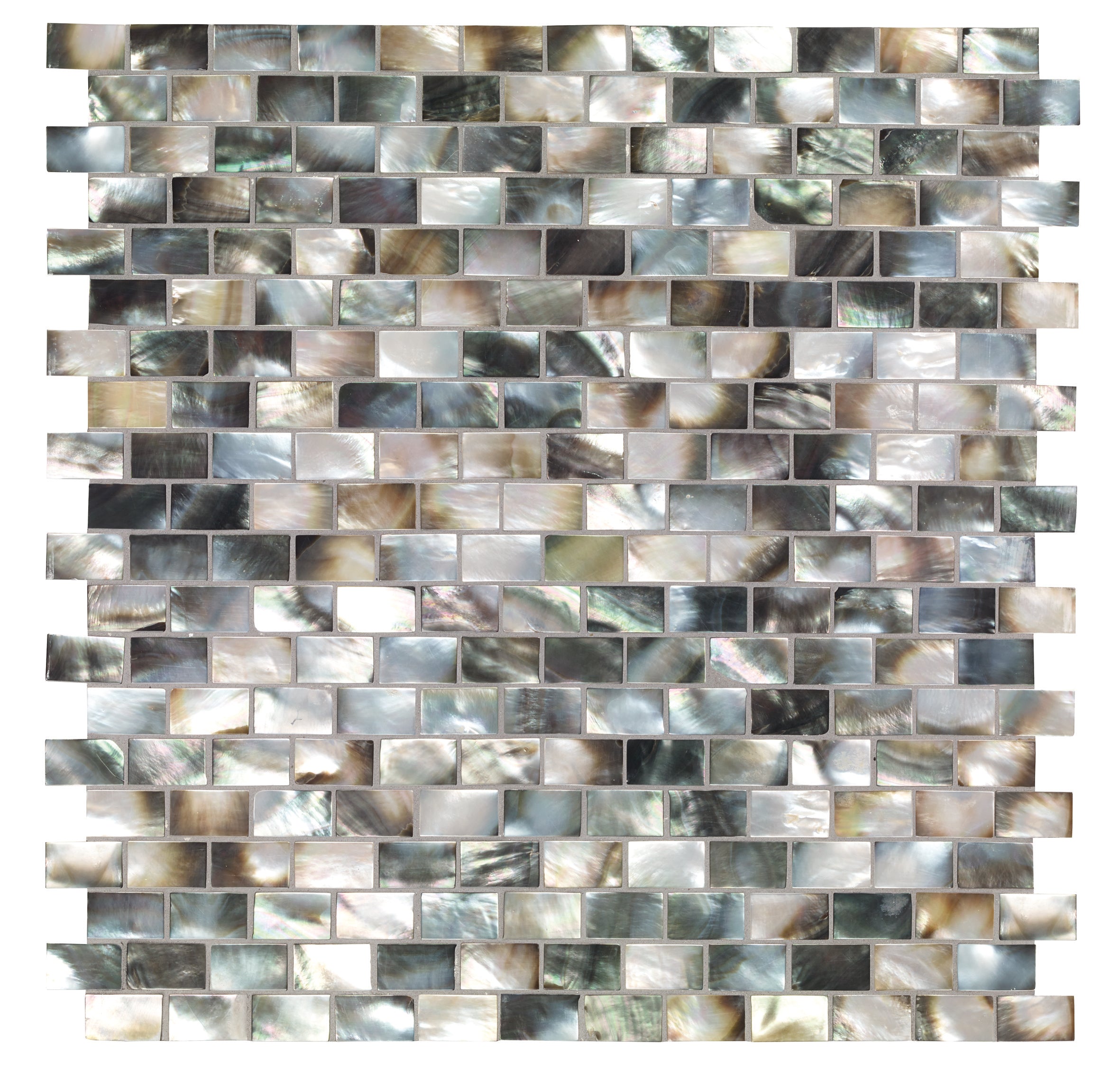 Mother of Pearl Black Rectangle Mosaic 31.8x32.8cm