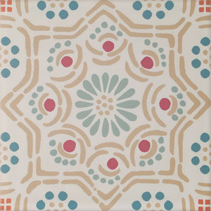 Nina Campbell Ronda Coral Aqua 20x20cm