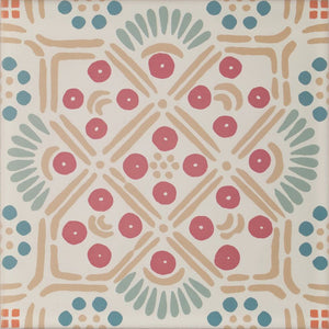Nina Campbell Seville Coral Aqua 20x20cm