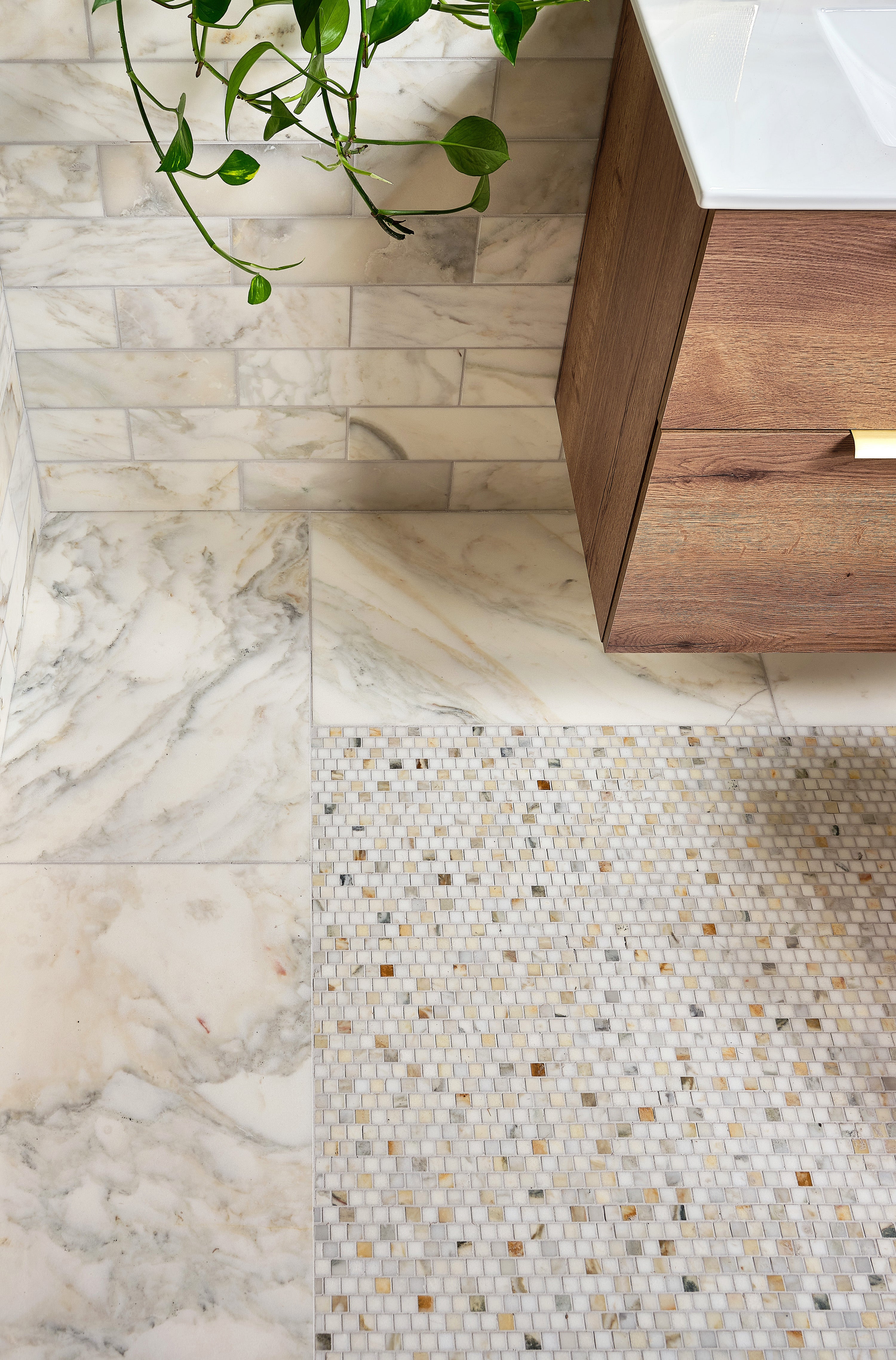 Palazzo Oro Brickbond Square Marble Mosaic 30x30cm