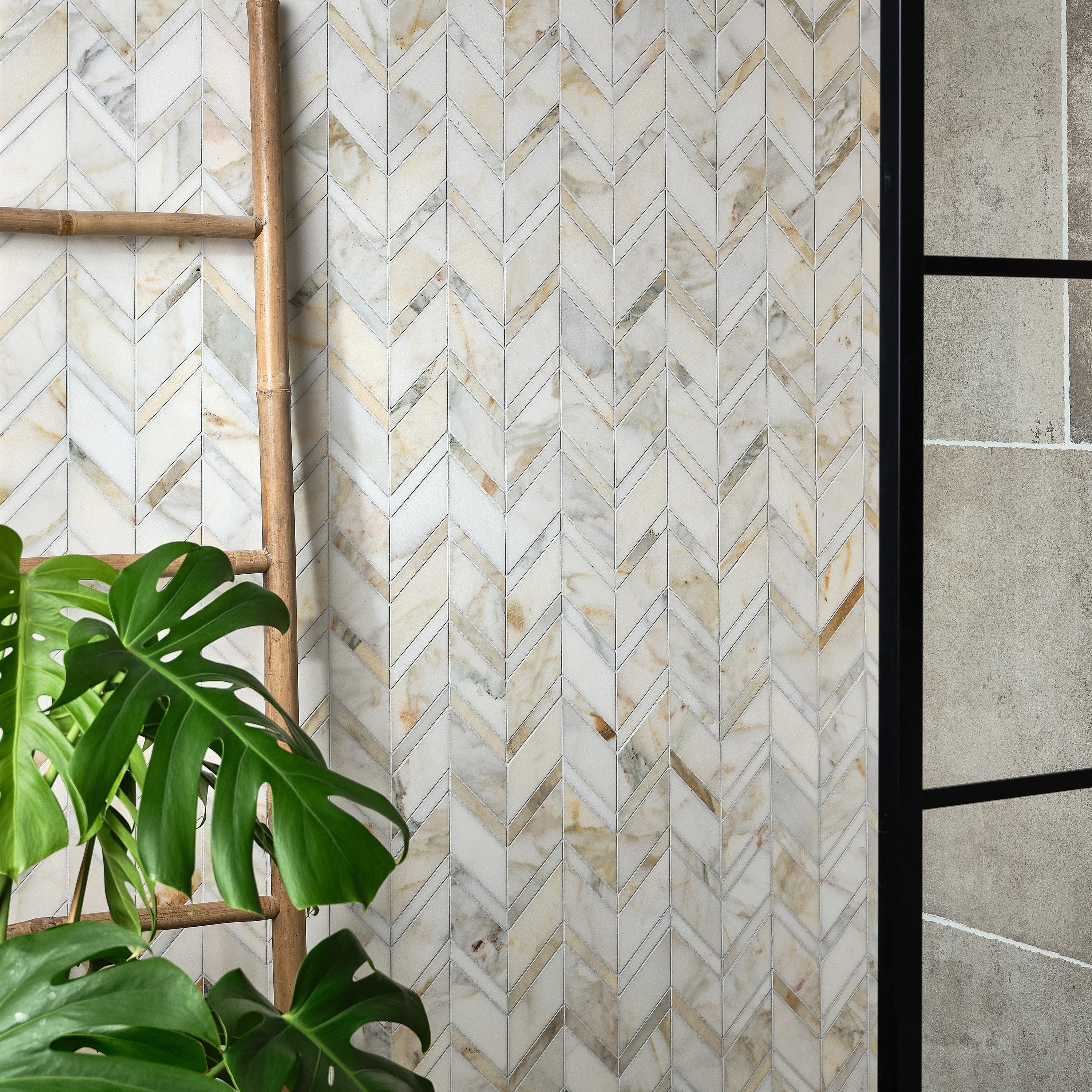 Palazzo Oro Chevron Marble Mosaic 28x29.5cm