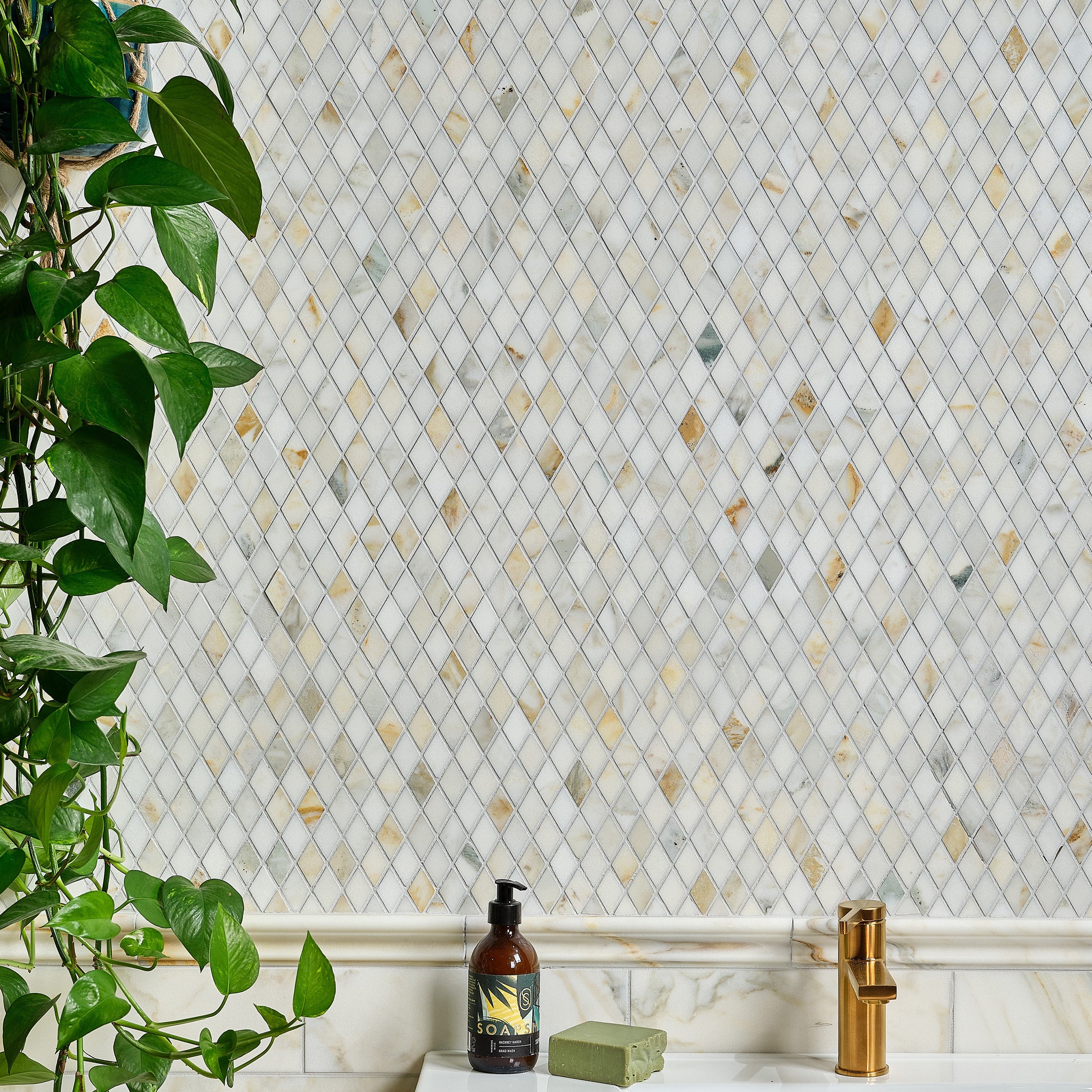 Palazzo Oro Diamond Marble Mosaic 29.5x30.5cm
