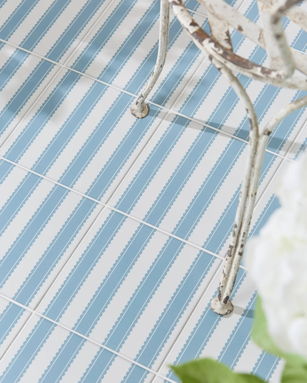 Pinetum Stripe Dove Blue 20x20cm -Sanderson