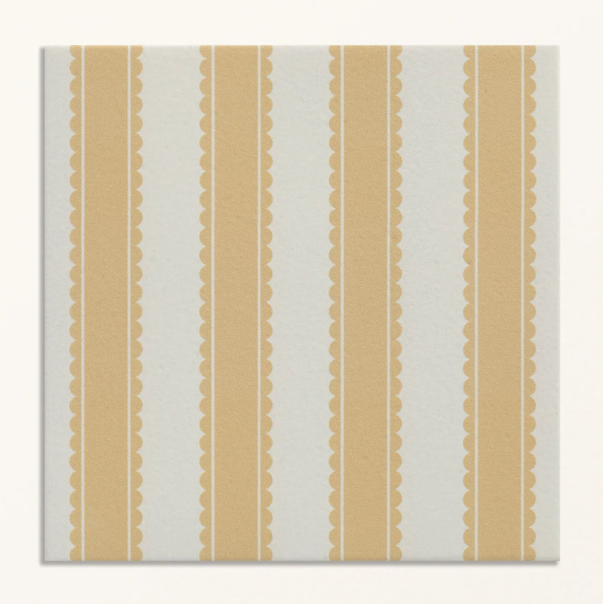 Pinetum Stripe Ochre 20x20cm -Sanderson