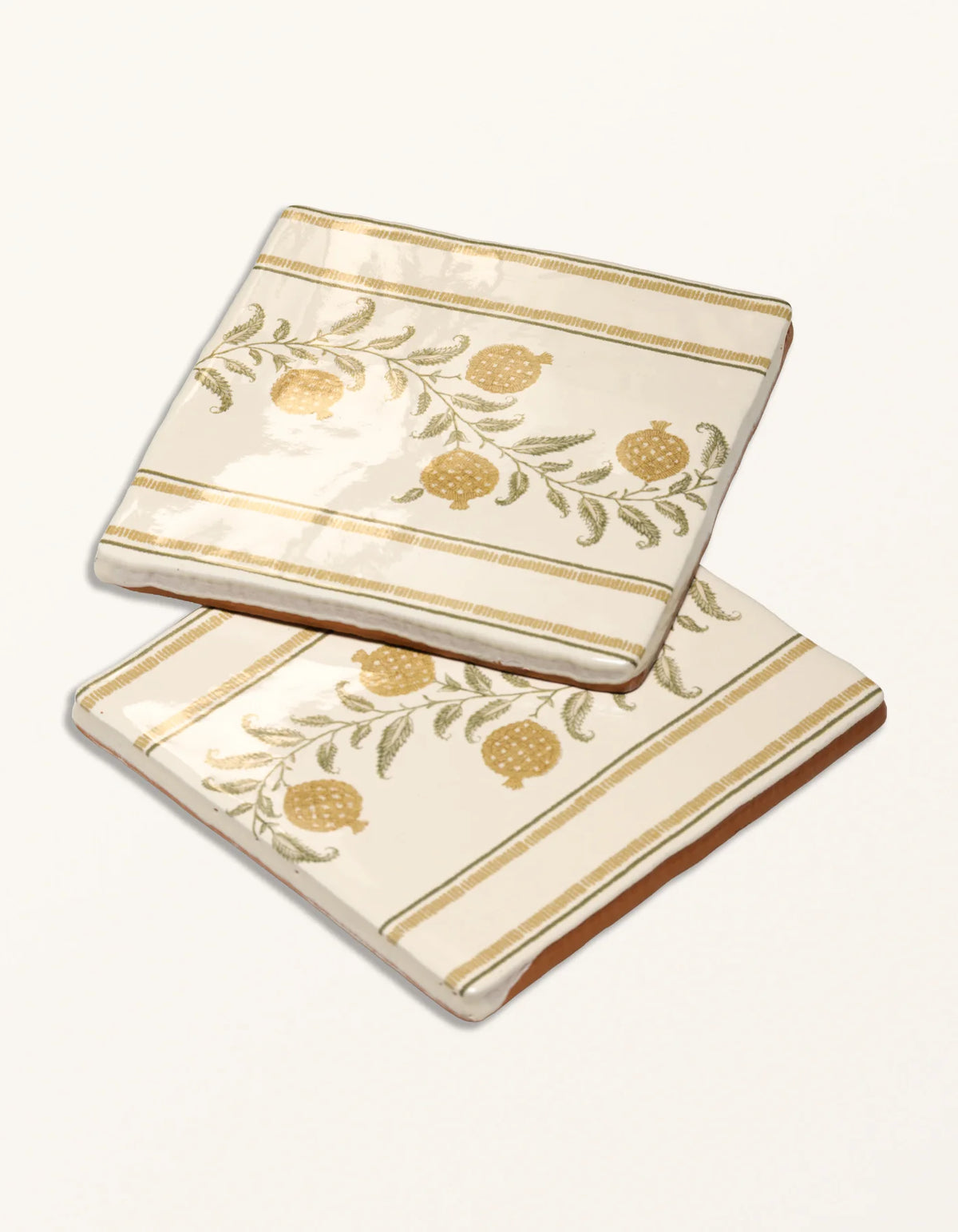 Anaar Pottery Ochre Border 13x13cm - Sanderson