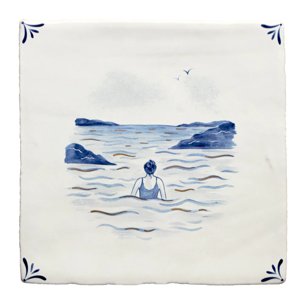 Wilderness Delft Sea Swimming with Gold 13x13cm