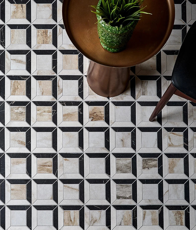 East Village Quadrant Mosaic Oro 26x26cm