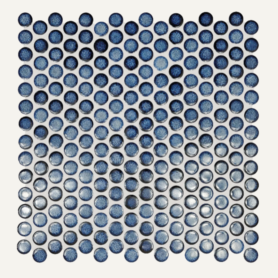 Copenhagen Blue Penny Round Mosaic 29.4x29cm