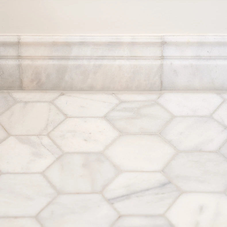 Long Island Large Hexagon Marble Mosaic 22.5x37cm
