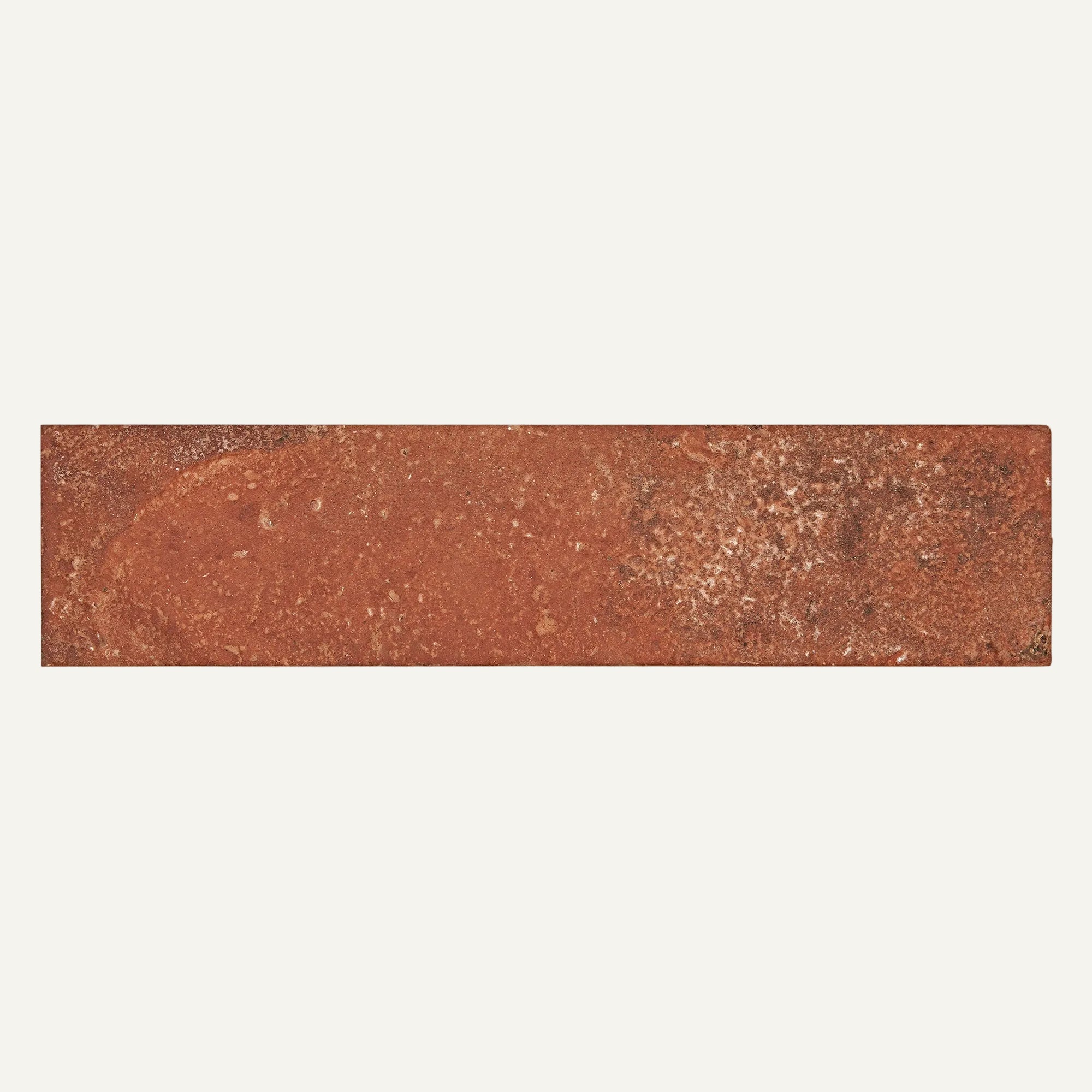 Rectangular brown tile on a white background