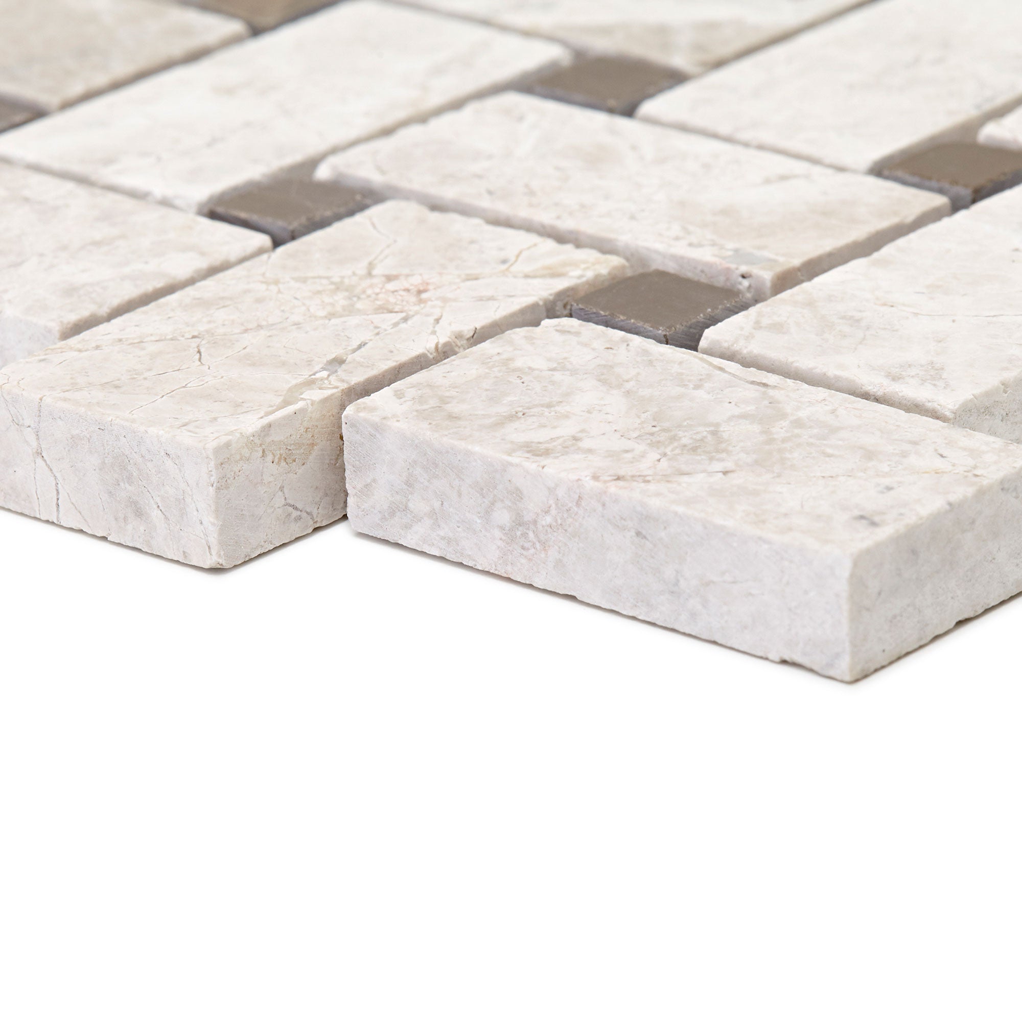 Westhampton Basketweave Limestone Mosaic 31x31cm