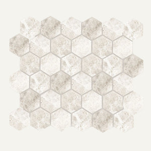 Westhampton Hexagon Limestone Mosaic 26x30cm