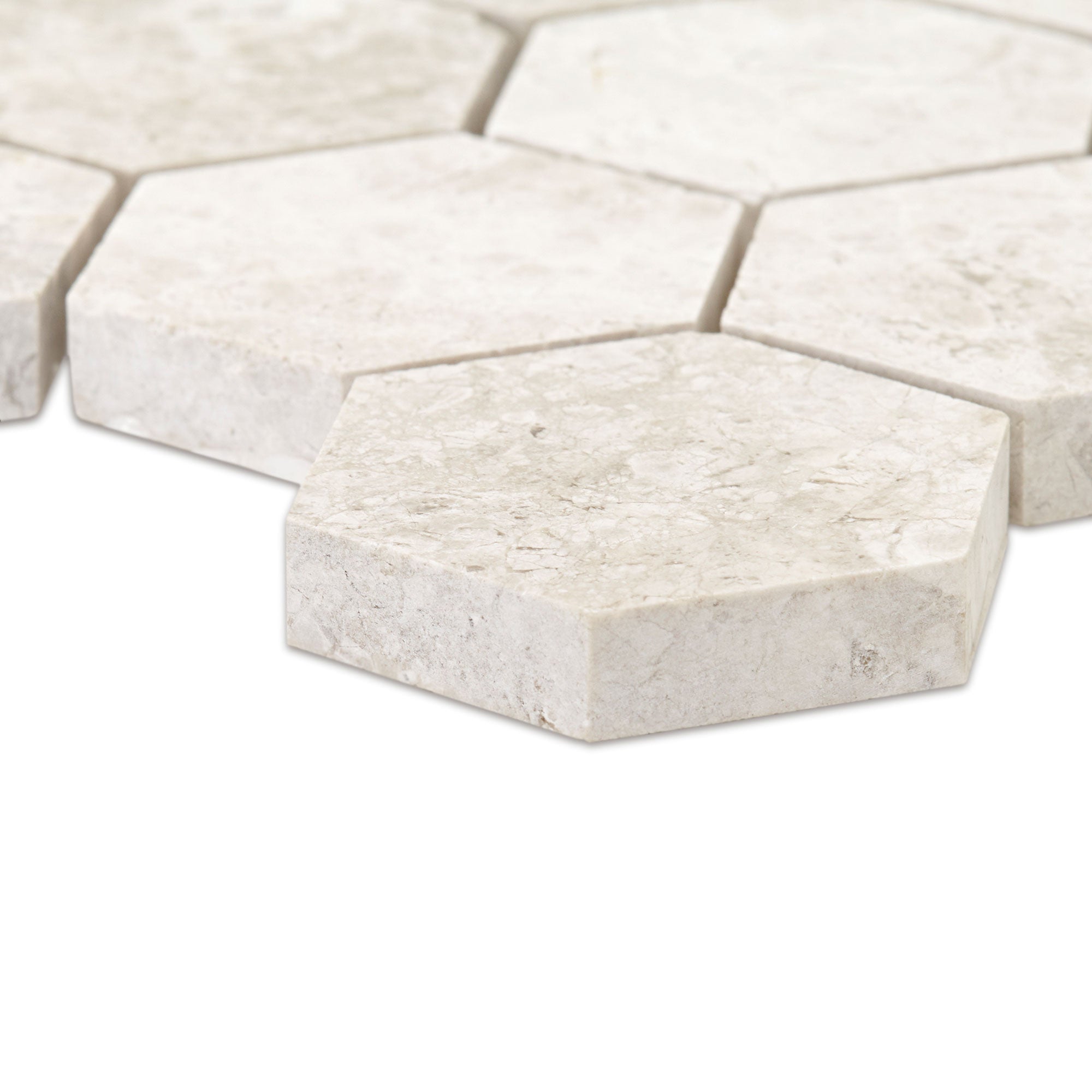 Westhampton Hexagon Limestone Mosaic 26x30cm