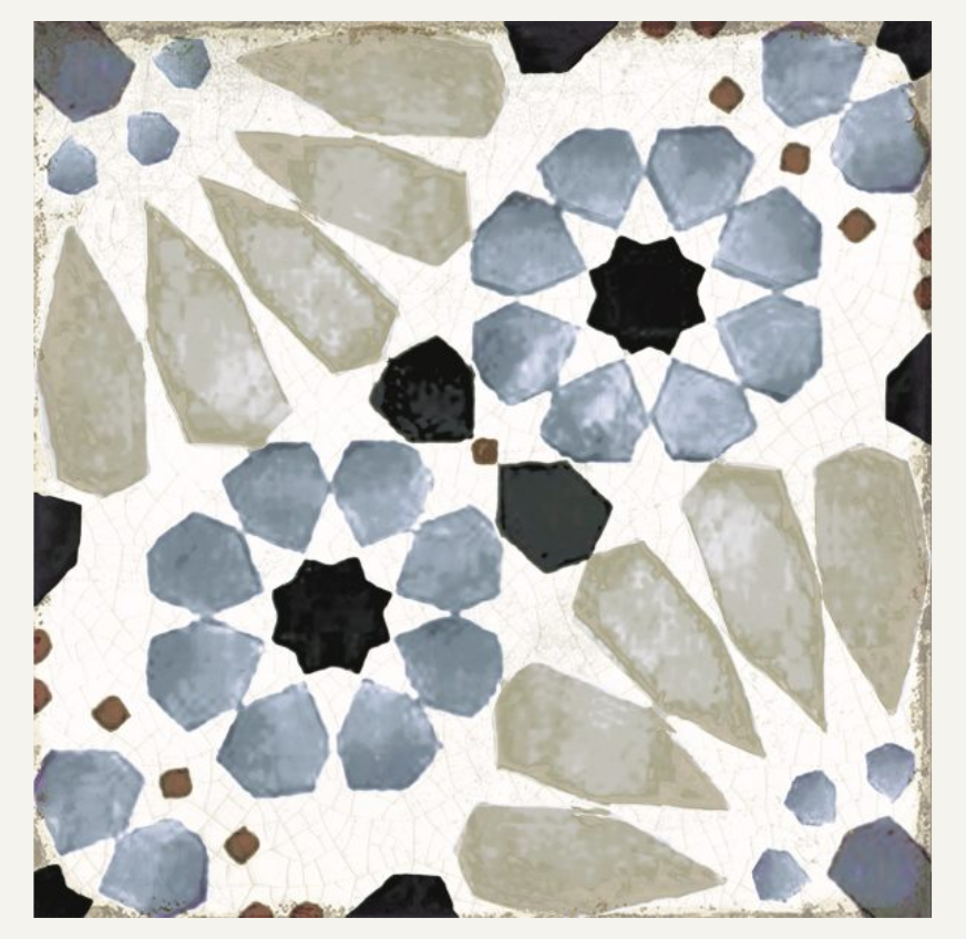 Terra Rosette Blue 20x20cm