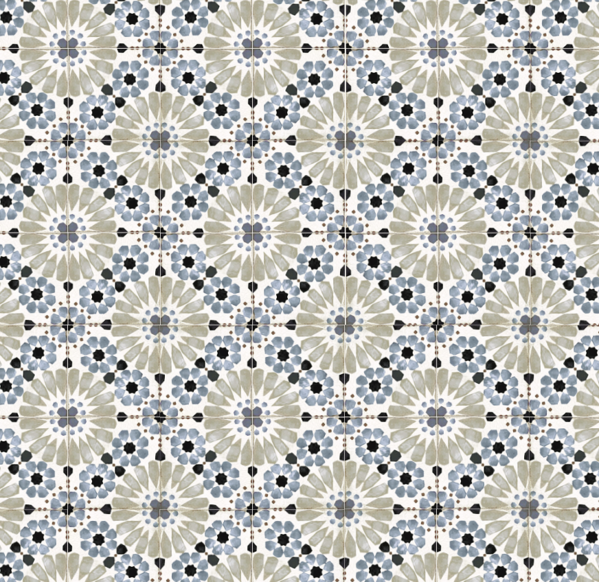 Terra Rosette Blue 20x20cm