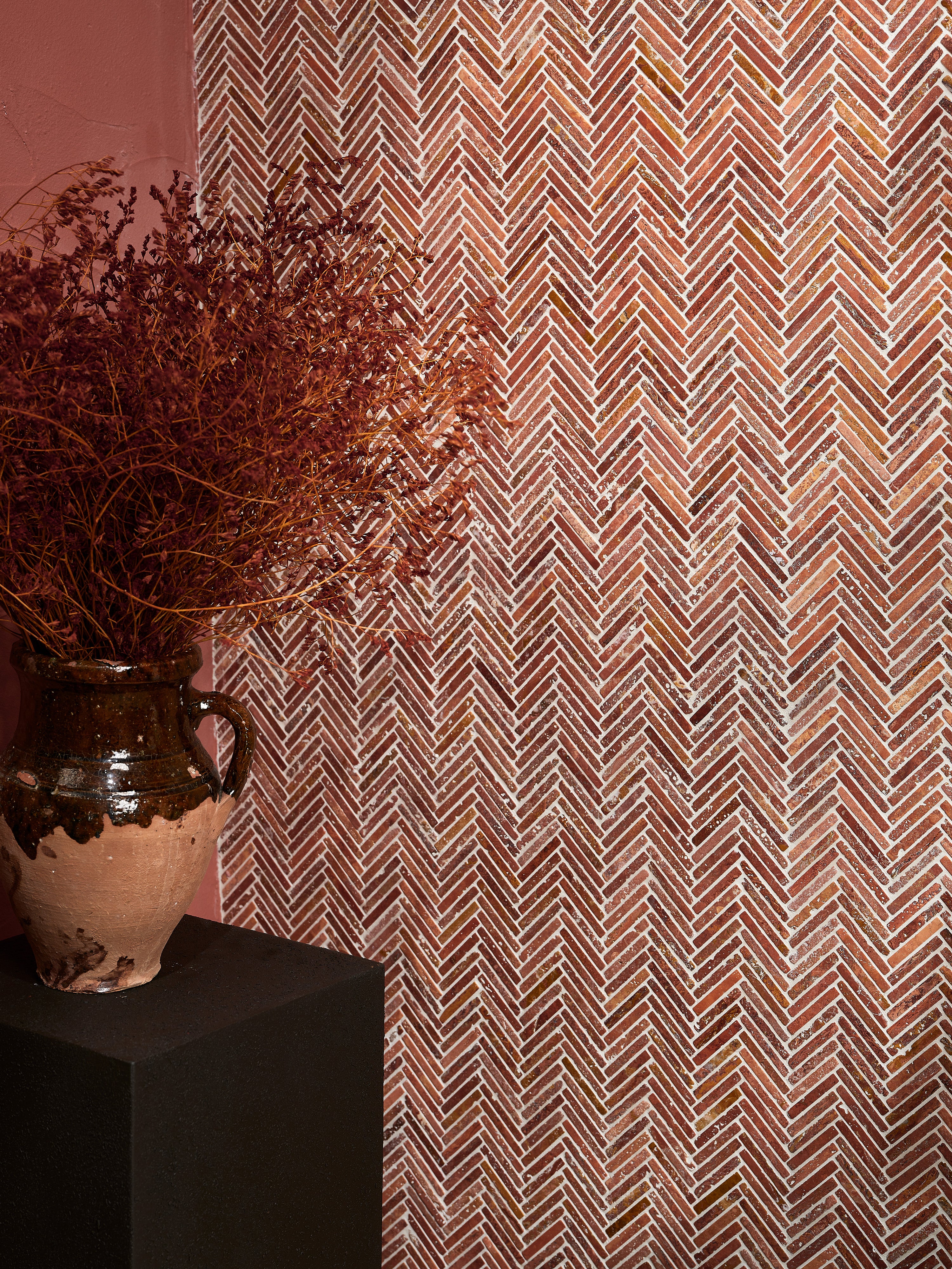 Athens Rosso Travertine Mosaic 29.2x30.2cm