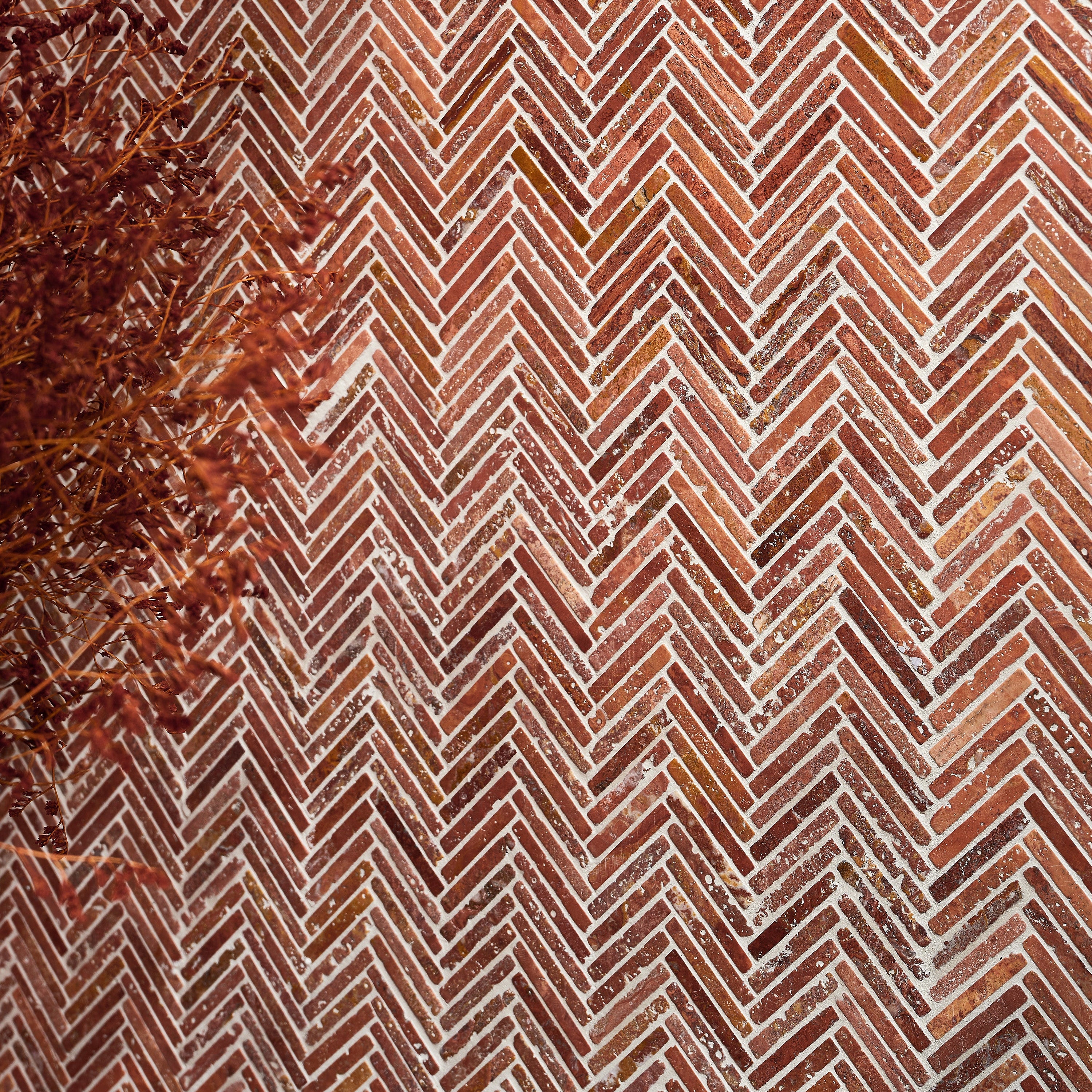 Athens Rosso Travertine Mosaic 29.2x30.2cm