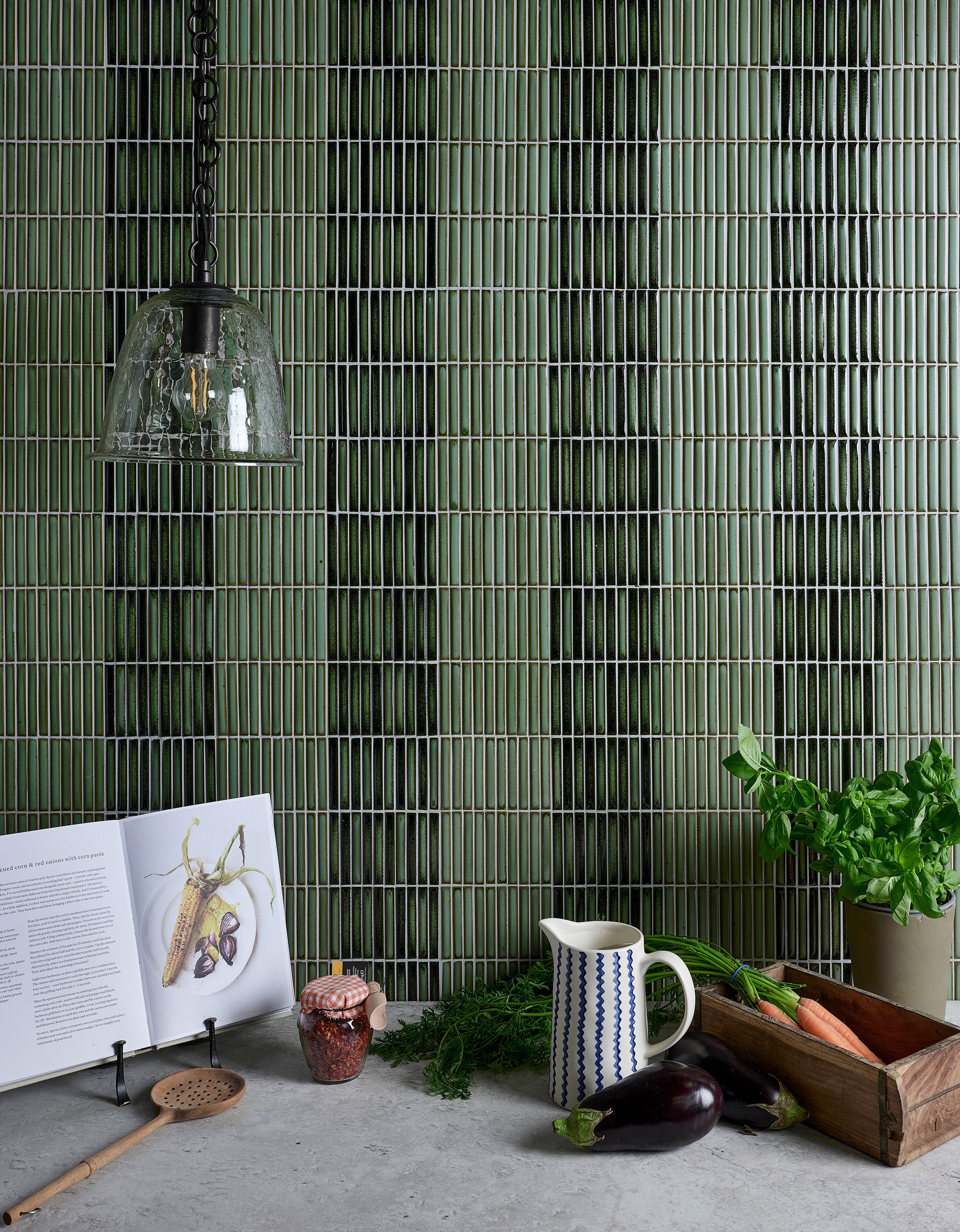 Bamboo Lustre Avocado Mosaic 28.2x29.4cm