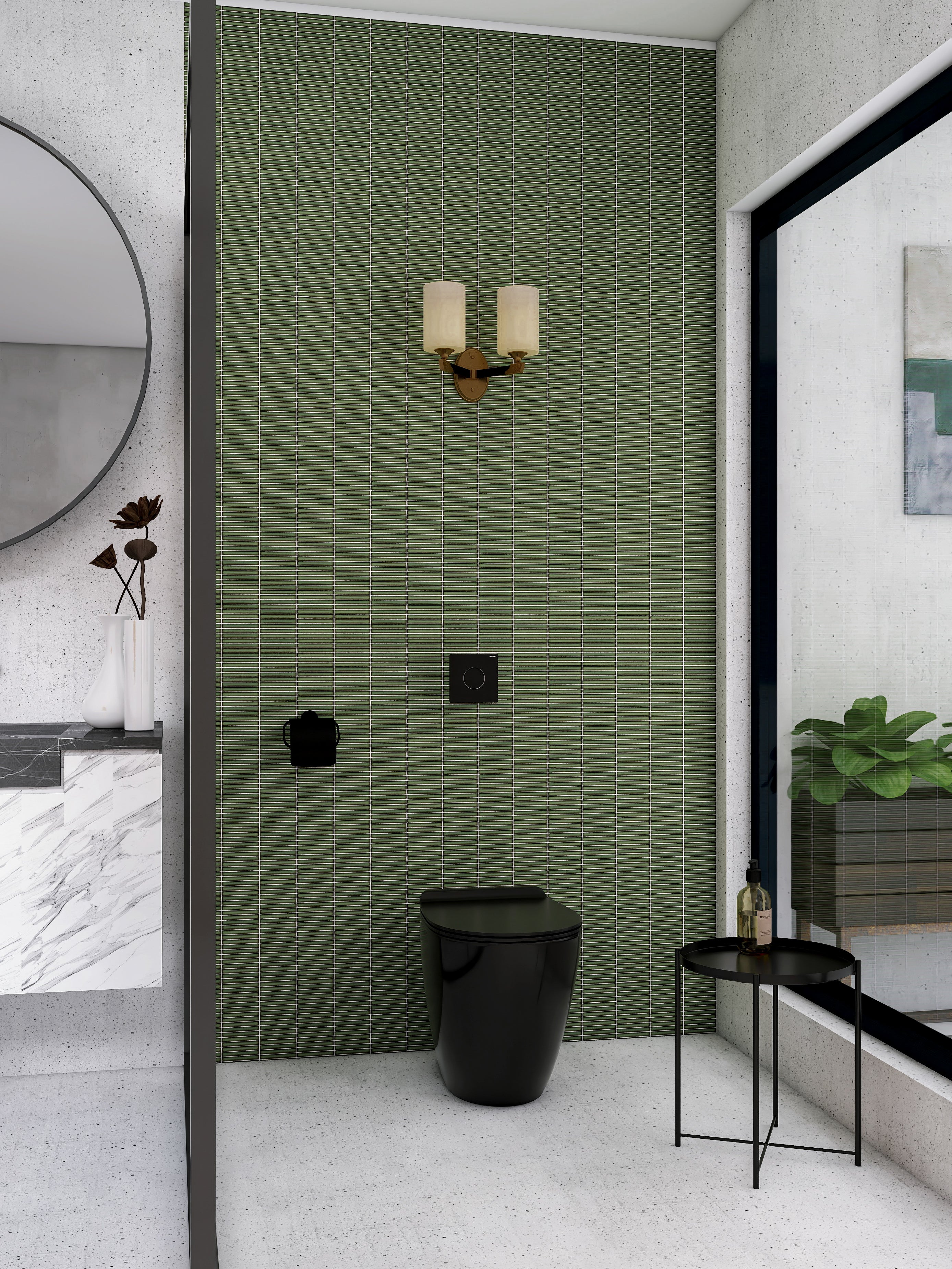 Bamboo Lustre Avocado Mosaic 28.2x29.4cm