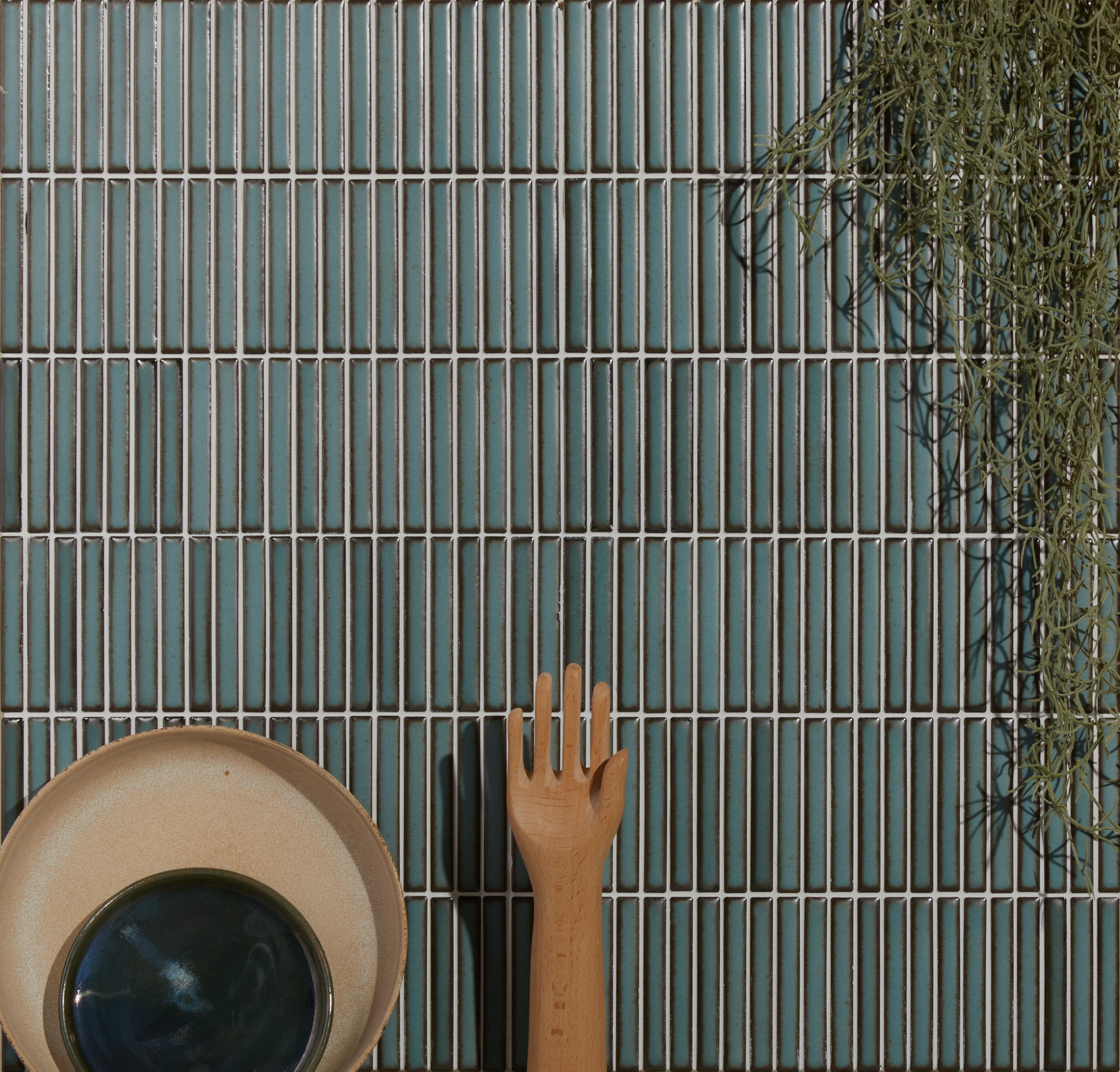 Bamboo Lustre Teal Mosaic 28.2x29.4cm