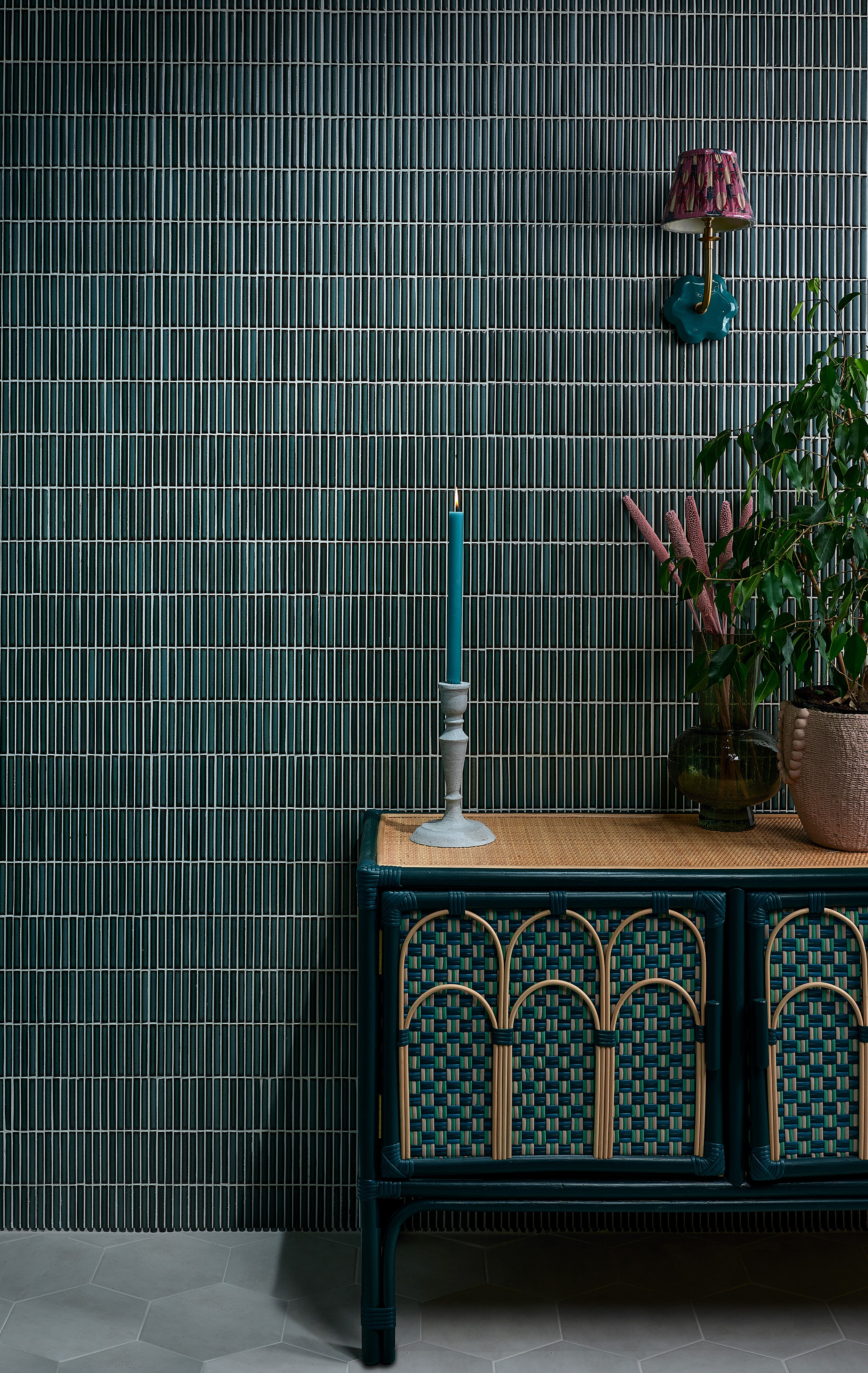 Bamboo Lustre Teal Mosaic 28.2x29.4cm