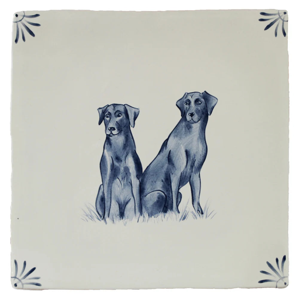 Cotswold Delft Black Labradors 13x13cm