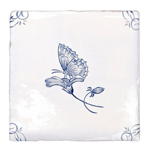English Delft Butterfly Two 13x13cm