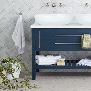 East Hampton Chevron Marble Mosaic 29.5x30cm