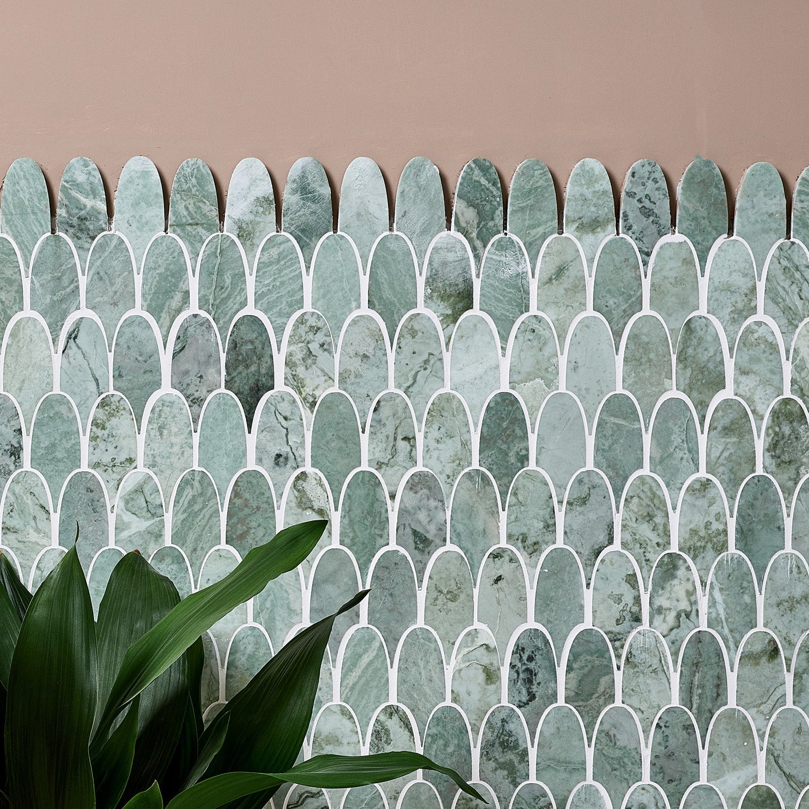 East Java Hummingbird Plume Marble Mosaic 30.3x35cm