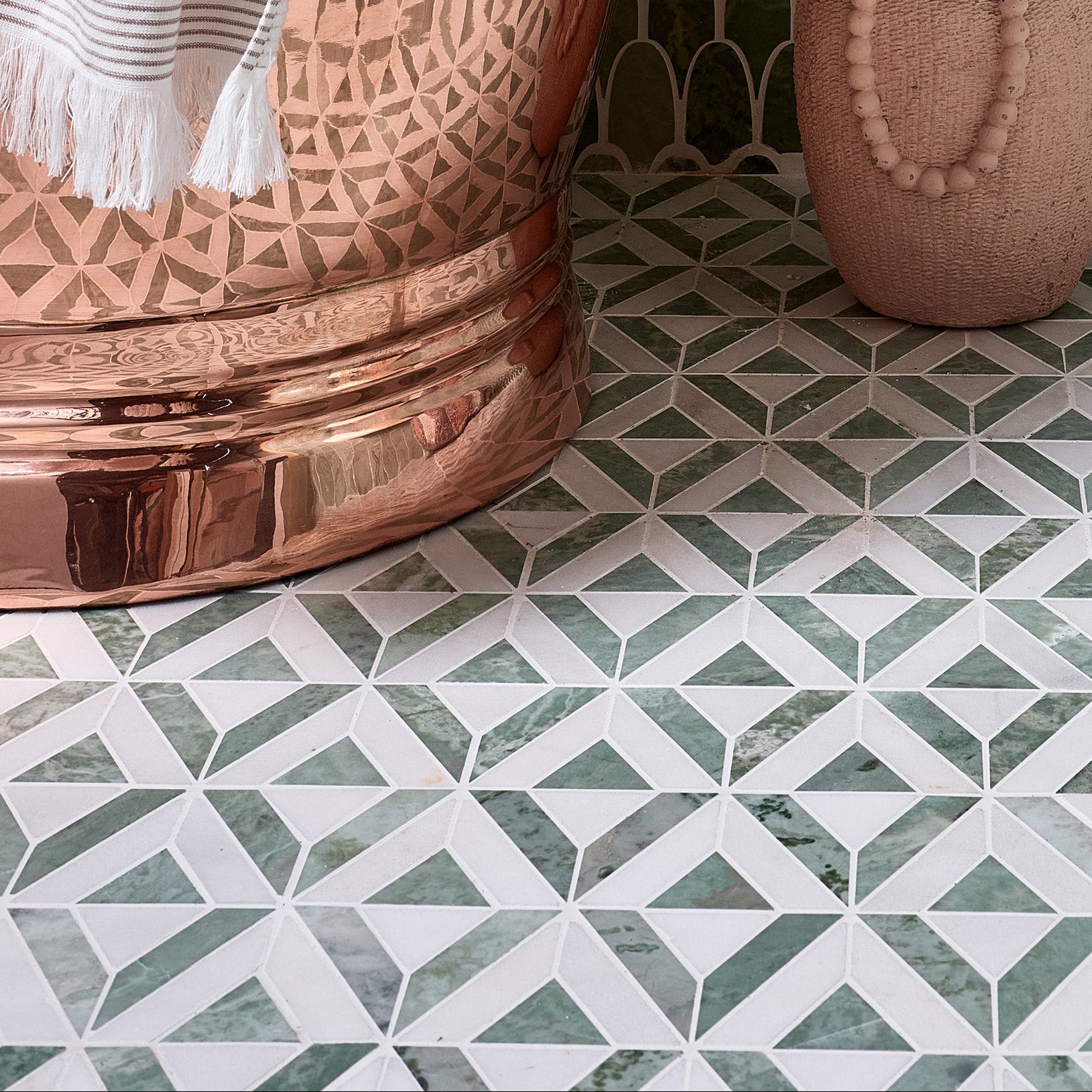 East Java Hummingbird Temple Marble Mosaic 30.3x35cm