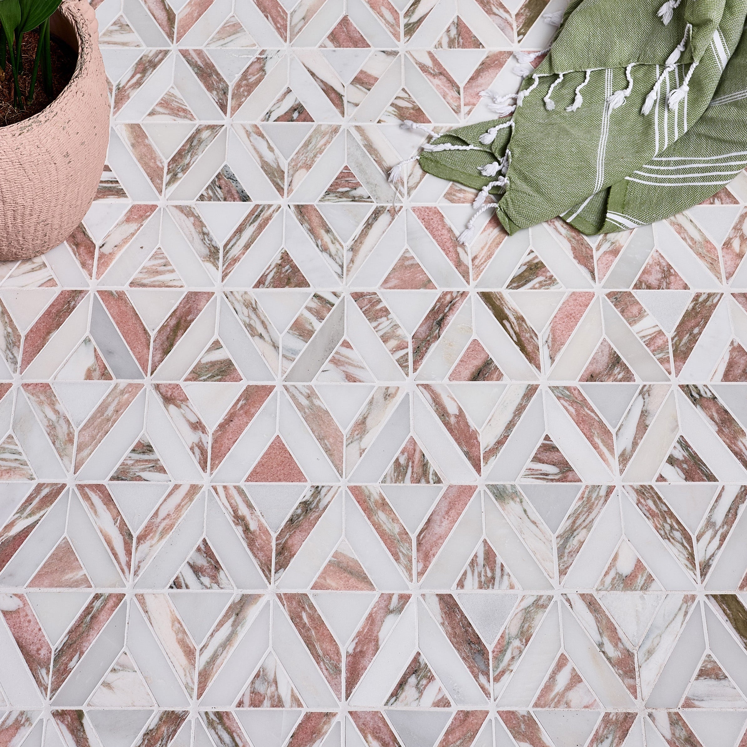 East Java Flamingo Temple Marble Mosaic 30.3x35cm