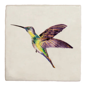 Glass House Purple Hummingbird Left 13x13cm