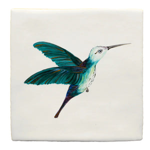 Glass House Turquoise Hummingbird Right 13x13cm