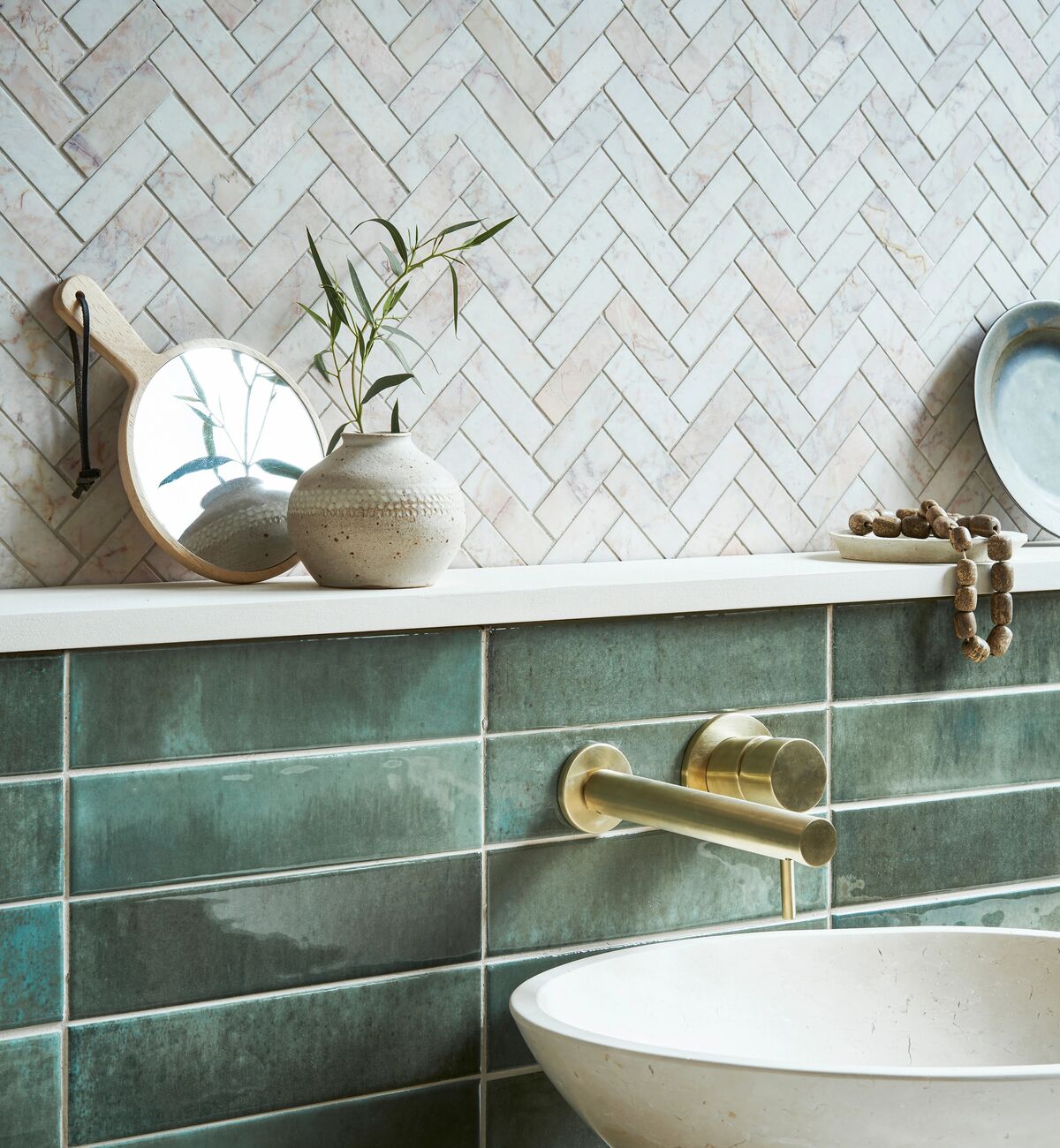 Aegean Herringbone Mosaic 30.5x30.5cm