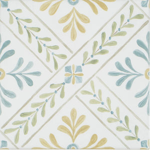 Nina Campbell Goa Aqua/Ochre 20x20cm