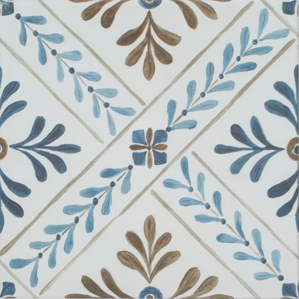 Nina Campbell Goa Indigo/Chocolate 20x20cm
