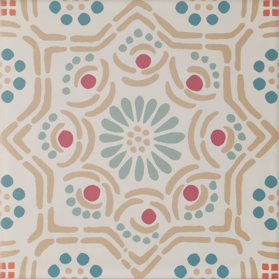 Nina Campbell Ronda Coral Aqua 20x20cm