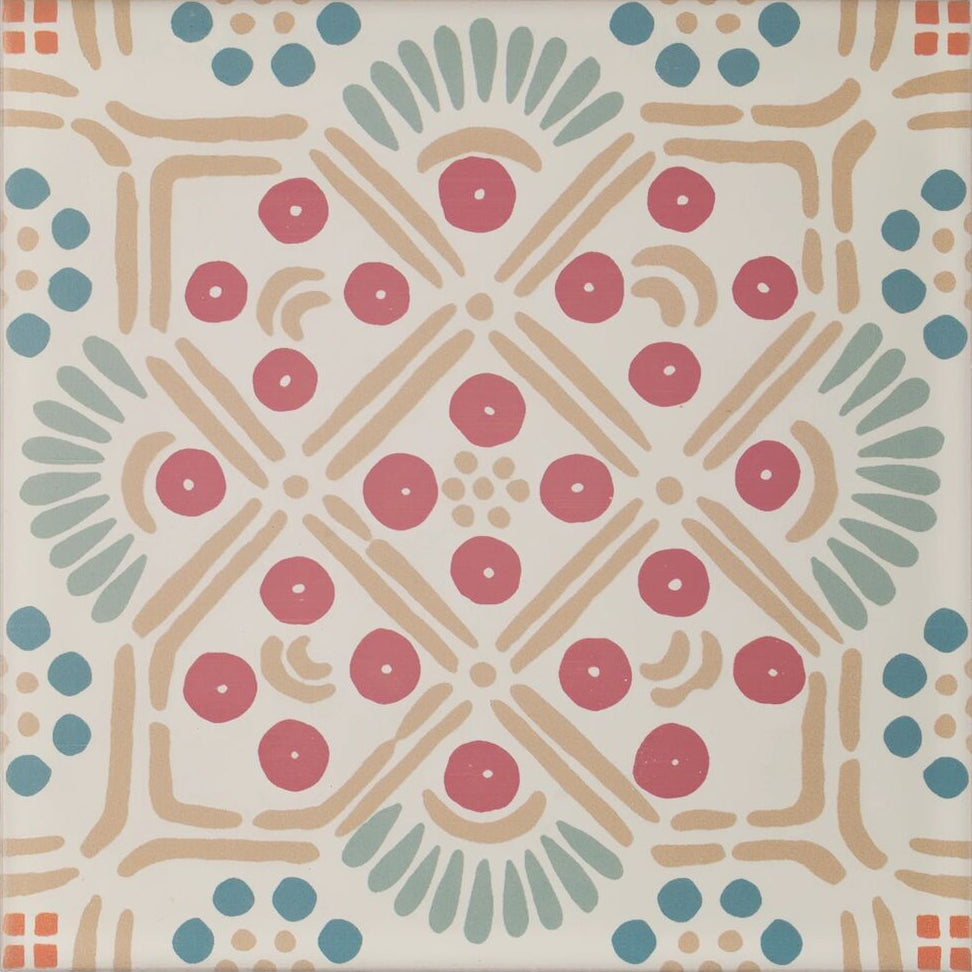 Nina Campbell Seville Coral Aqua 20x20cm